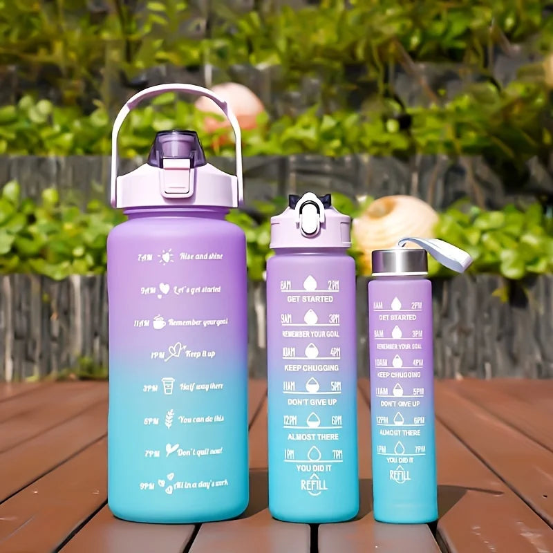 2 Liter Water Bottle with Straw Female Girls Large Portable Travel Bottles Sports Fitness Cup Summer Cold Water with Time Scale