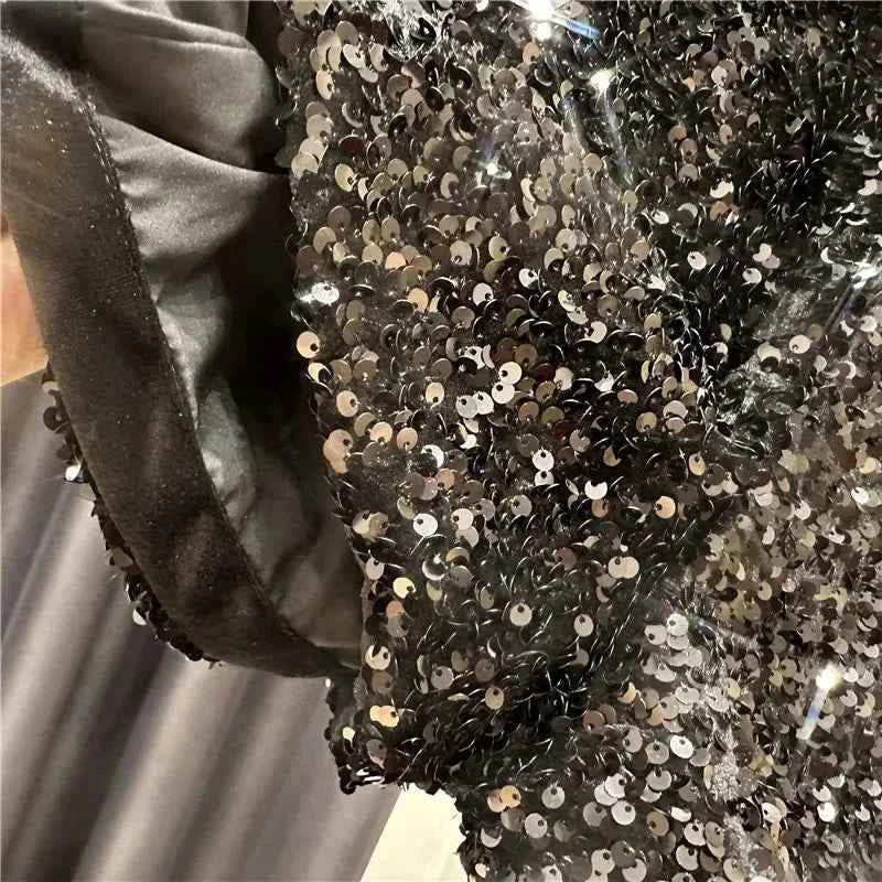 New Autumn Black Velvet Shorts Women Sequined Shiny Versatile Short Pants Clubwear Shorts Hot Pants High Street