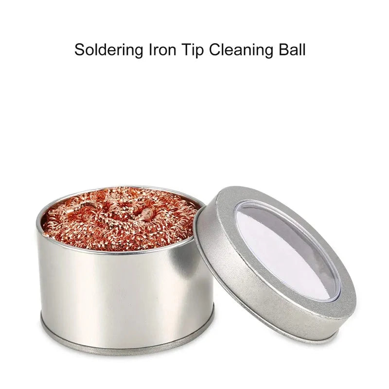 1Pcs Soldering Iron Tip Cleaner Non-Slip Solder Tip Cleaning Wire Ball Tin Remove For Cleaning Soldering Irons And Tips