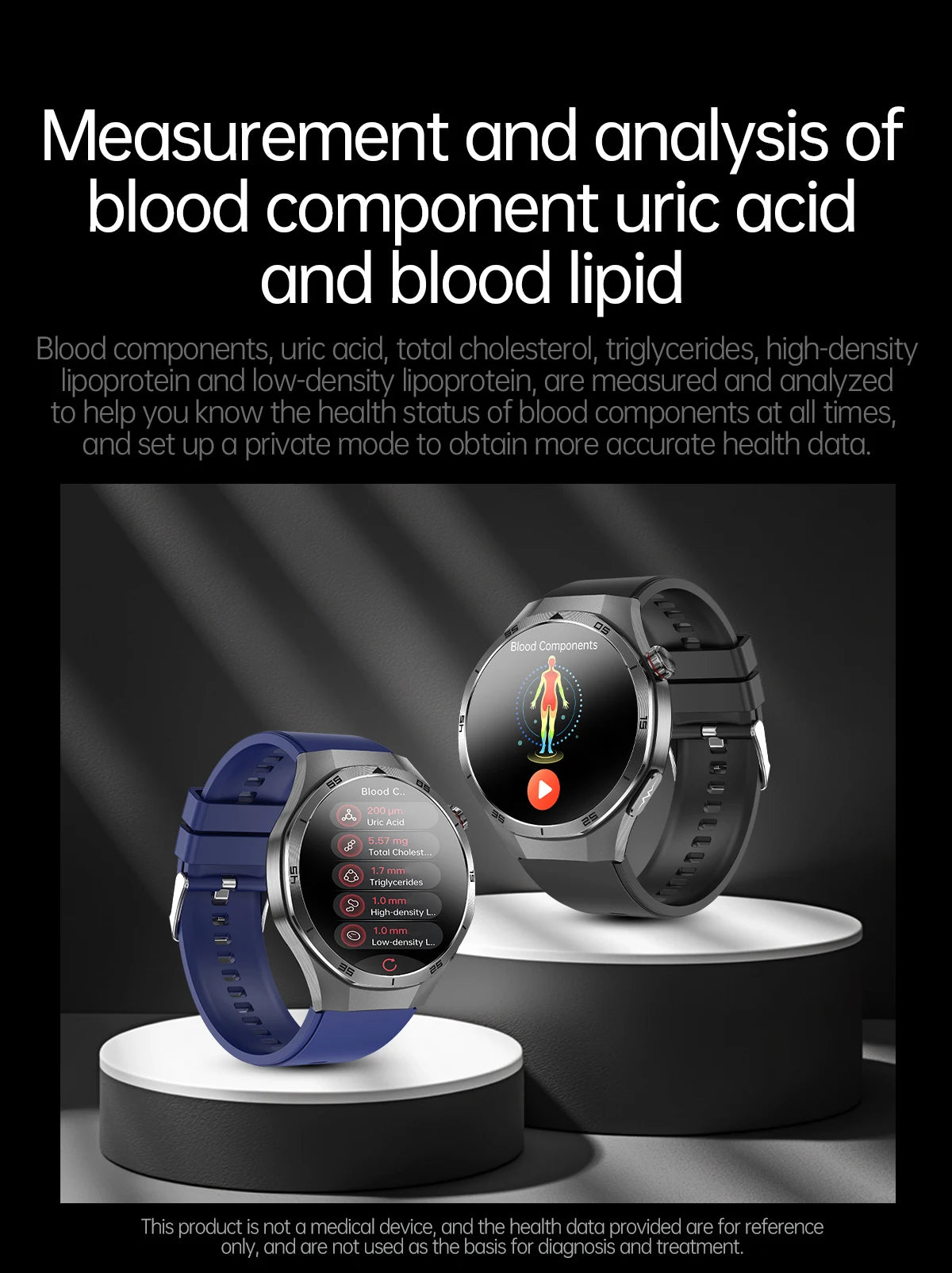 2025 New ECG+PPG Three High treatment Smart Watch Lipids Uric acid Blood pressure Smartwatch Men NFC Sport HD Call Health Clock