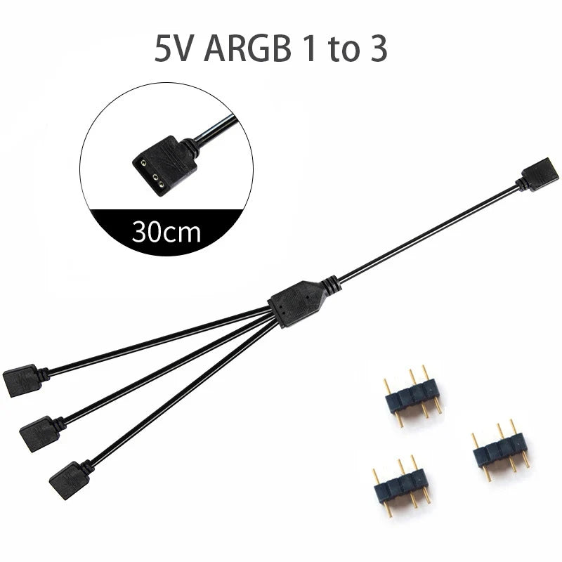 Sync Motherboard Cable 4PIN 12V RGB 3PIN 5V ARGB 1 to 2/1 to 3/1 to 4/1to 5 Extension line