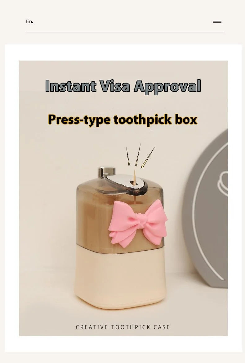The creative toothpick box automatically pops out a new portable cartoon toothpick holder for both home and commercial use