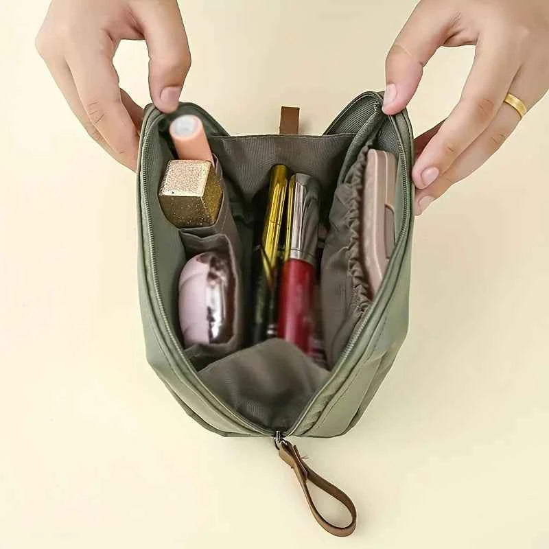 2026 Small Solid Color Portable Makeup Bag, Travel Cosmetic Pouch, Storage Organizer For Daily Use