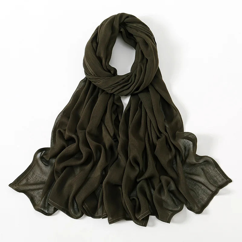 New Muslim Hijabs for Women Scarf Thin Plain Shawls Femme Musulman Soft Viscose Rayon Headscarf Islamic Turban Headband 190x85cm