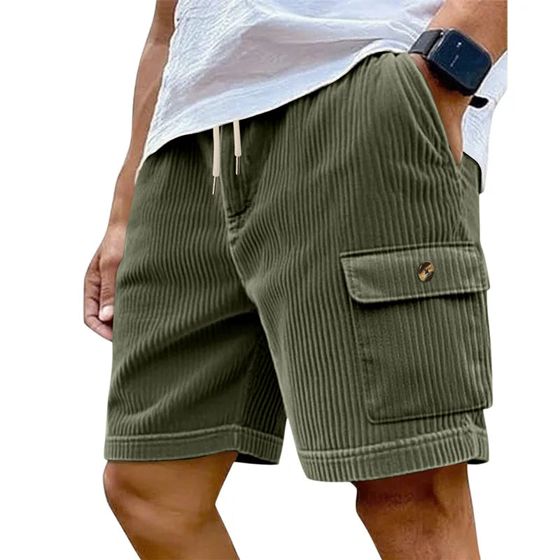 American Men's Heavy Loose Four Seasons Hip Hop Casual Sports Running Corduroy Tooling Shorts