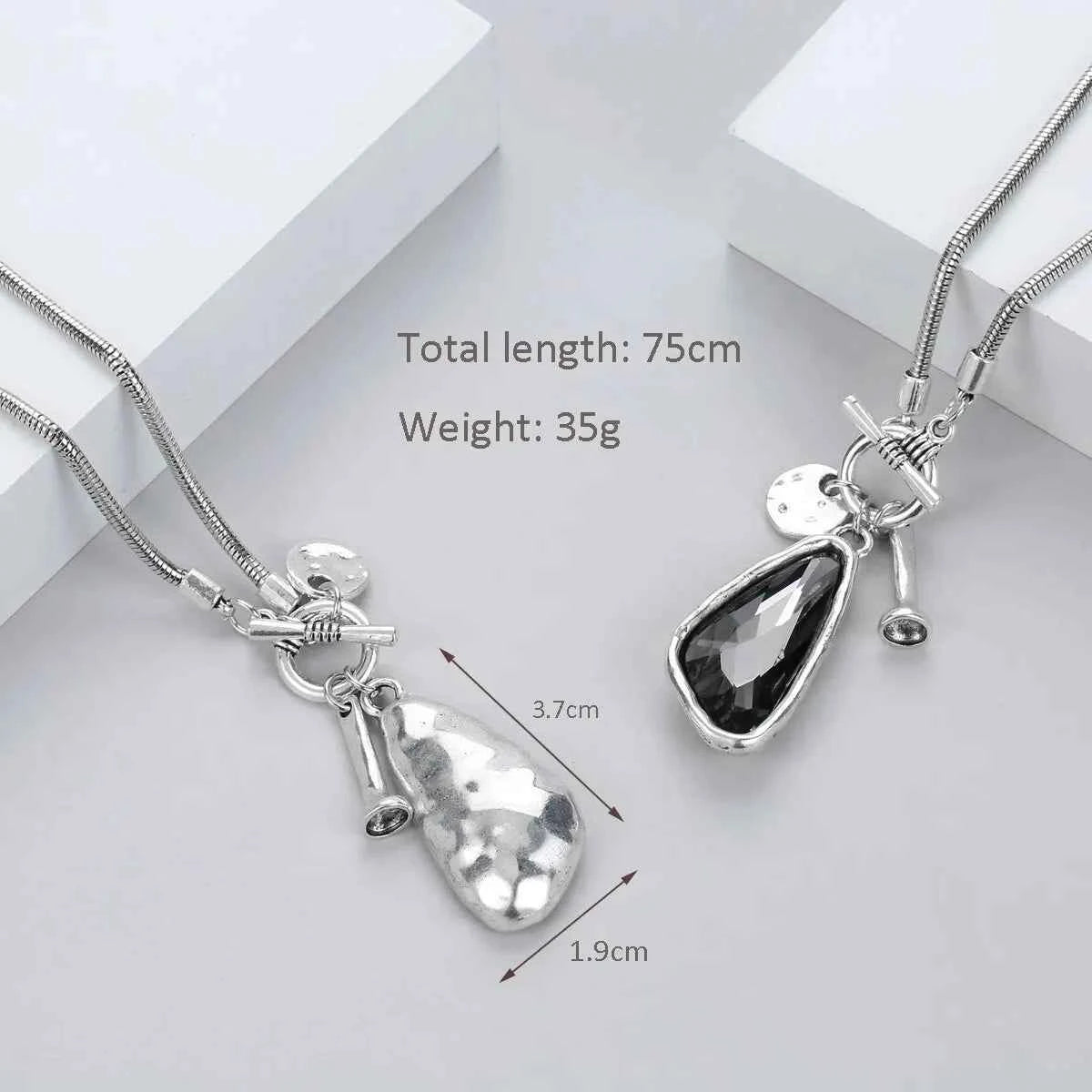 1 Simple And Personalized Long Heterosexual Oversized Irregular Crystal Talisman Sweater Chain Necklace