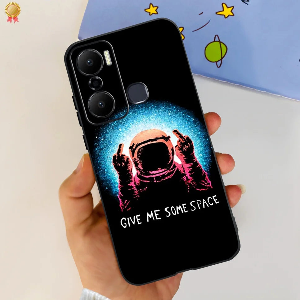For Infinix Hot 20 Play 20i 4G Case Cute Astronaut Clear TPU Silicone Bumper Cover For Infinix Hot 20 Play 20i Phone Case Funda