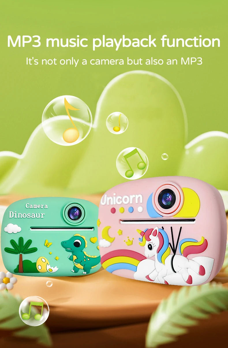 Kids Camera Instant Print 1080P HD Toddler Digital Video Camera 2.4-Inch Toy for Girls Boys Age 3-12 Christmas Birthday Gift