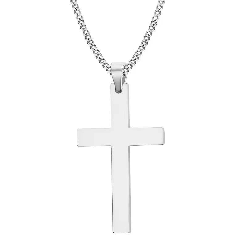 Fashion Cross Necklaces For Women Gold Silver Color Crucifix Pendant Chain Necklace Men Trendy Faith Prayer Jewelry