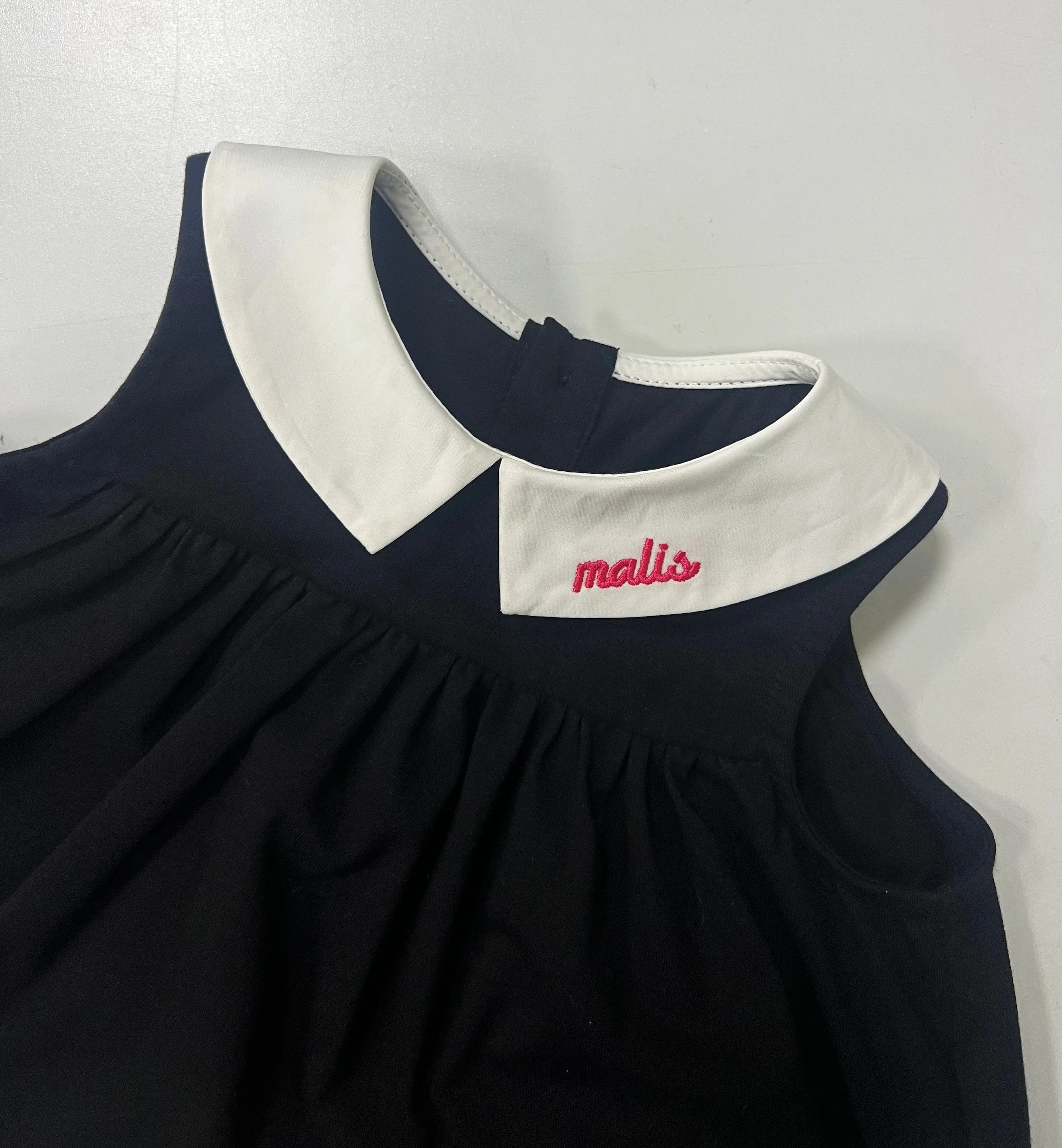 2026 Mali's SS Black Embroidery Pajamas Boutique Sleepwear Set Girl Dress Nightgown Baby Boy Sets Children Clothing