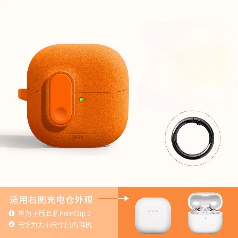 Magnetic Lock Earphone Case For Huawei FreeBuds 7i 6i Pro5 Pro3 FreeClip2  Cover TPU  Funda Protective Cases Sleeve With Hook ﻿