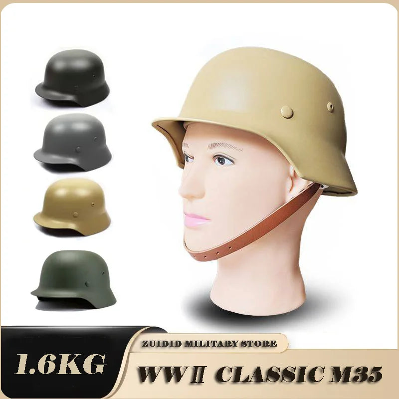 WW2 Helmet German M35 Repro For Collection Steel Tactical Paintball Equipment Airsoft Replica