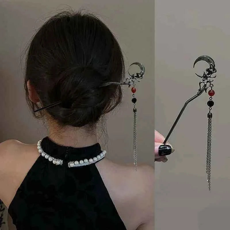 2026 New Chinese Style Butterfly Flower Tassel Hair Stick for Women Vintage Metal Hanfu Chopstick Hair Sticks Hair Accessories