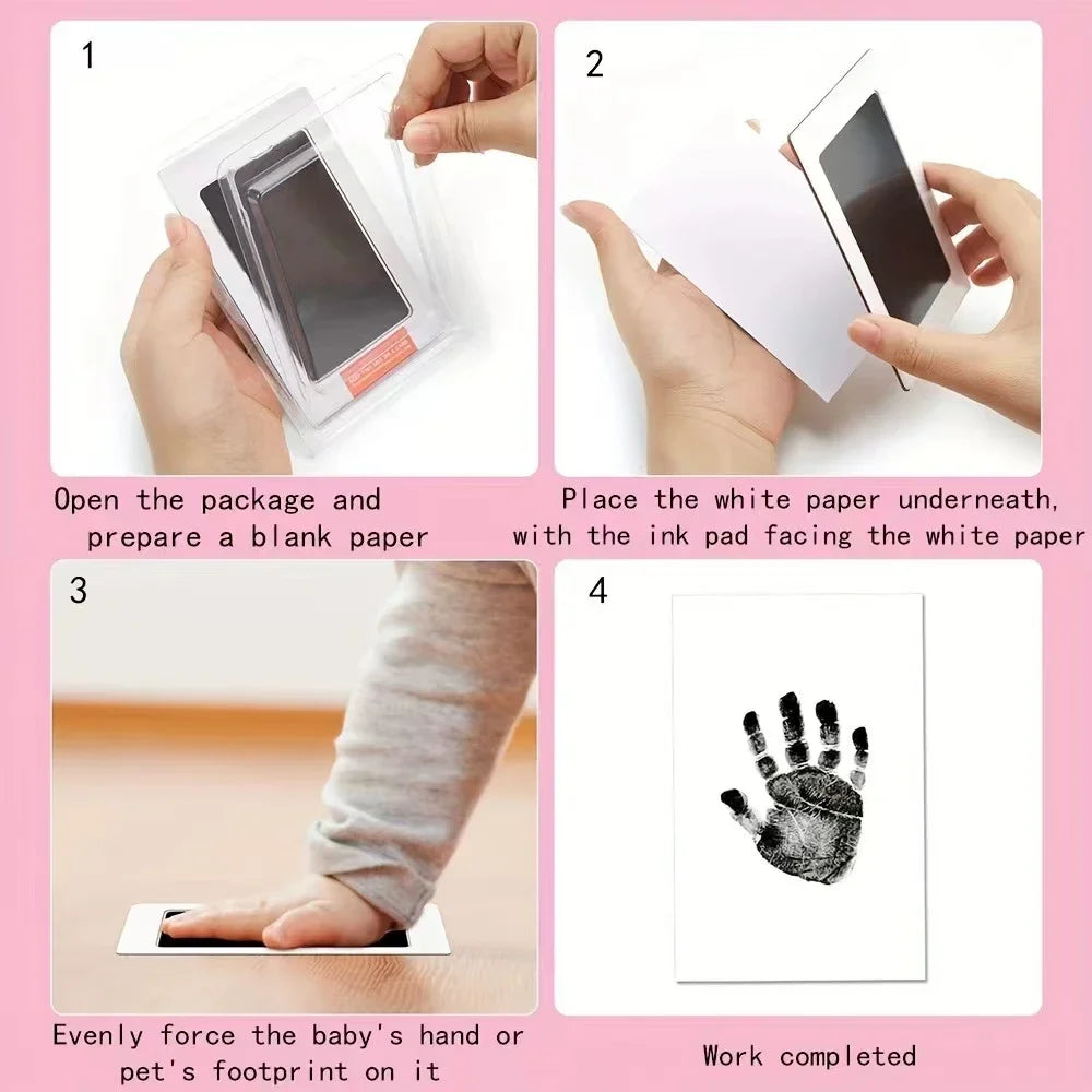 2pc Newborn Baby Handprint Footprint Markers Ink Pads Safe Non-toxic No-Touch Skin Inkless Inkpad Kits Pet Paw Prints Souvenirs