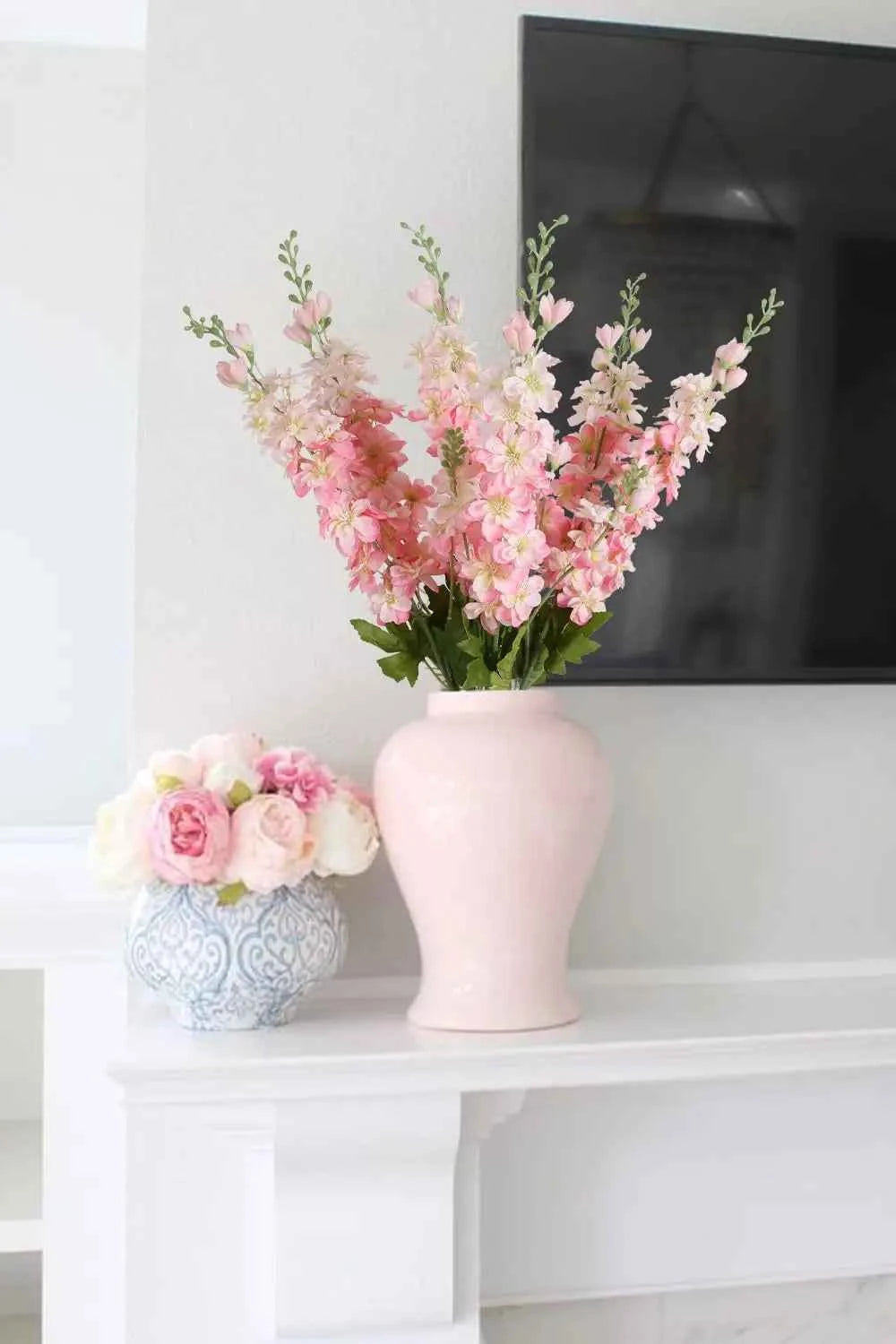 YeeNanee 6pcs Blue Delphinium Artificial Flowers Long Stem Larkspur for Wedding Centerpieces Floral Arrangements Home Vase Decor