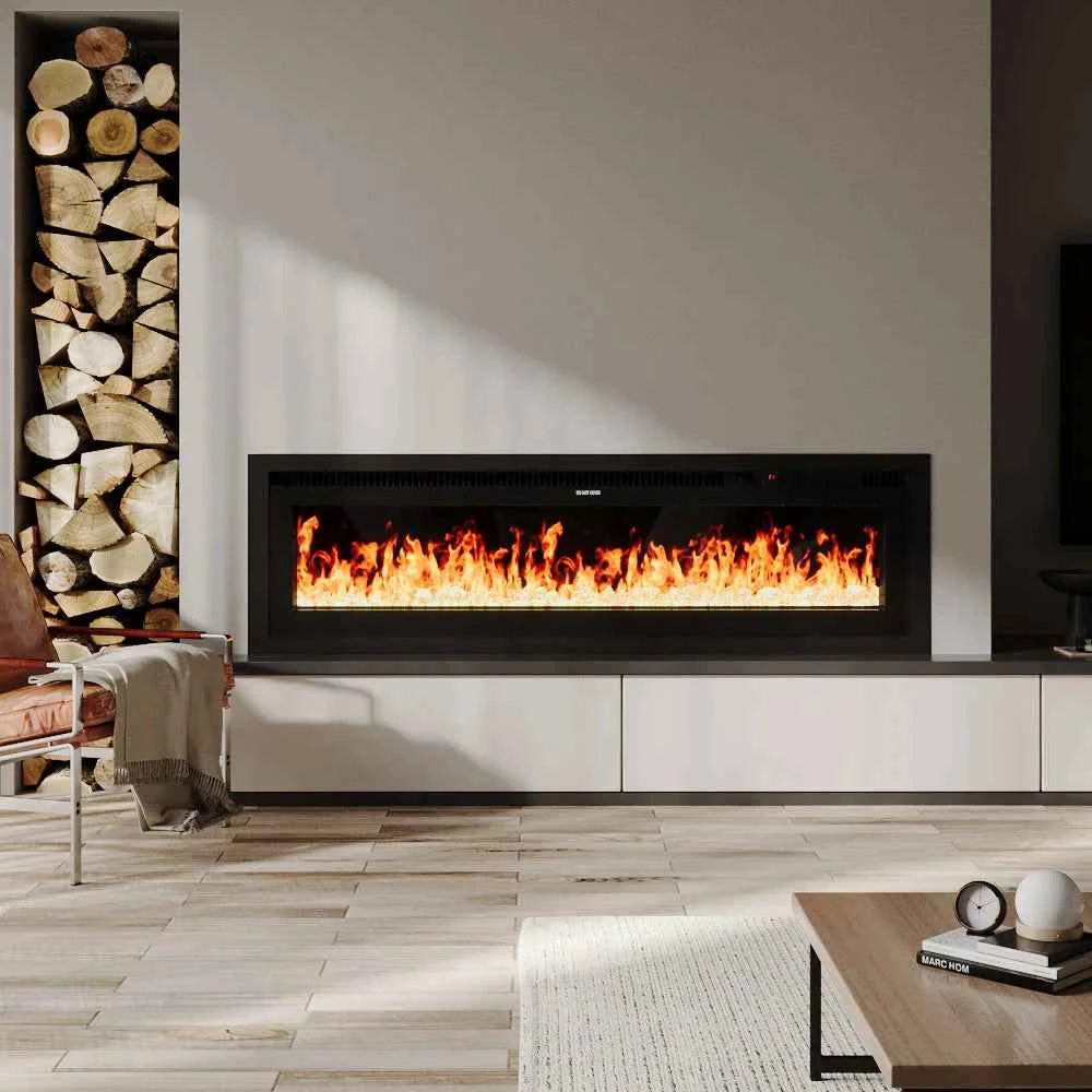 【Breeins】Electrical Fireplace with Remote, Home Decor 12 Vibrant Flame Colours, Adjustable Heating Modes, and Safety Features