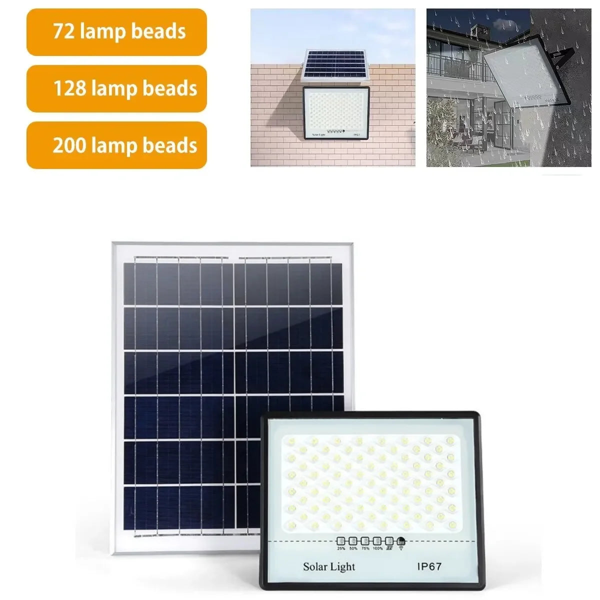 LED Solar Garden Lights Outdoor Waterproof IP67 Reflector Spotlight Emergency Wall Lighting for Garden Buildings