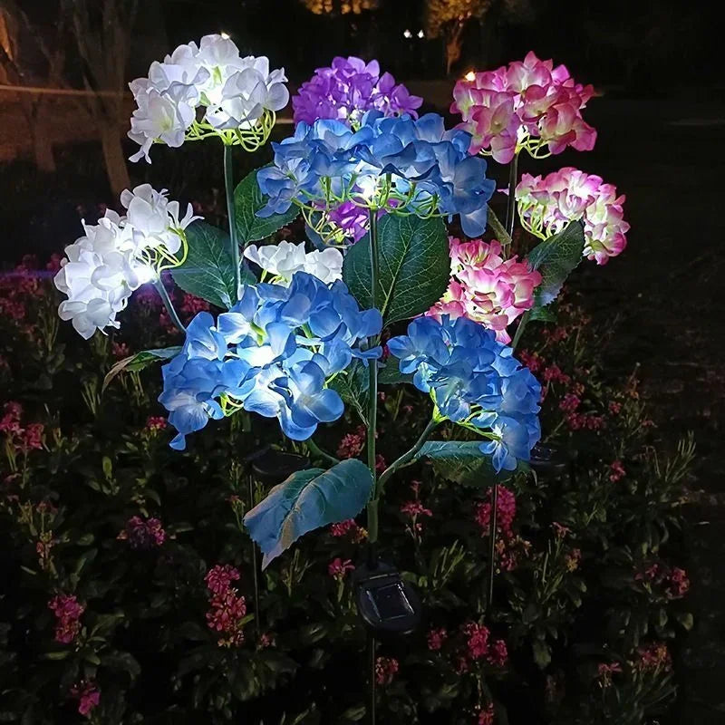 Solar Lights Outdoor Garden Light Waterproof Solar Garden Lights with Hydrangea Flower Lights LED Solar Powered Landscape Lights