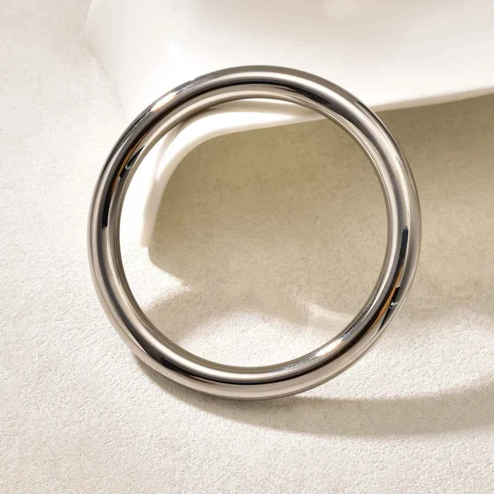 C29 Simple and fashionable traditional plain ring bracelet, 18K gold-plated jewelry, women's ins stainless steel hollow bracelet