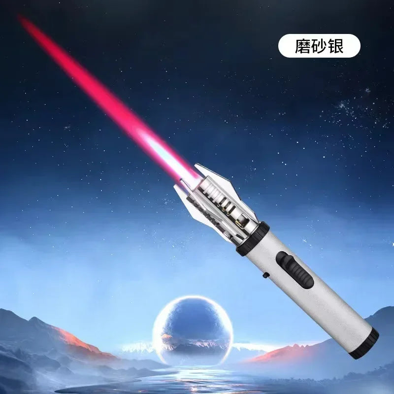 1800°High Temperature Spray Gun Butane Gas Lighter Metal Outdoor Windproof Blue Powerful Flame Torch Jet Lighter Welding Tool