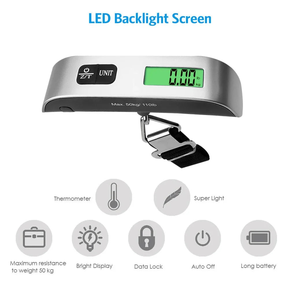 Digital Luggage Scale Portable Handheld High Precision Weighing Scale For Travel Suitcase Weight Check Airline Approved