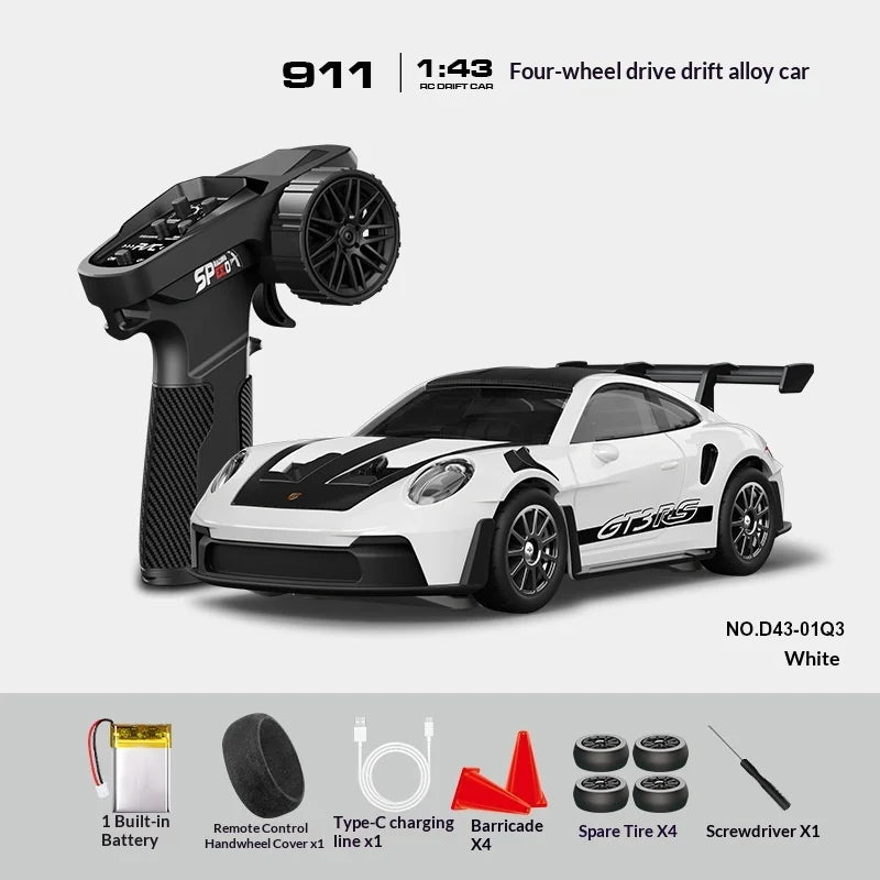 Mini Alloy RC Car 1:43 High-Speed Drifting Sports Car Boys Toy Four-Wheel Drive Simulation Race Car Remote Control Vehicle
