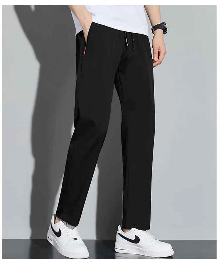 Men's Casual Pants Business Stretch Slim Fit Elastic Waist Jogger Korean Classic Blue Black Gray Male Brand Trousers