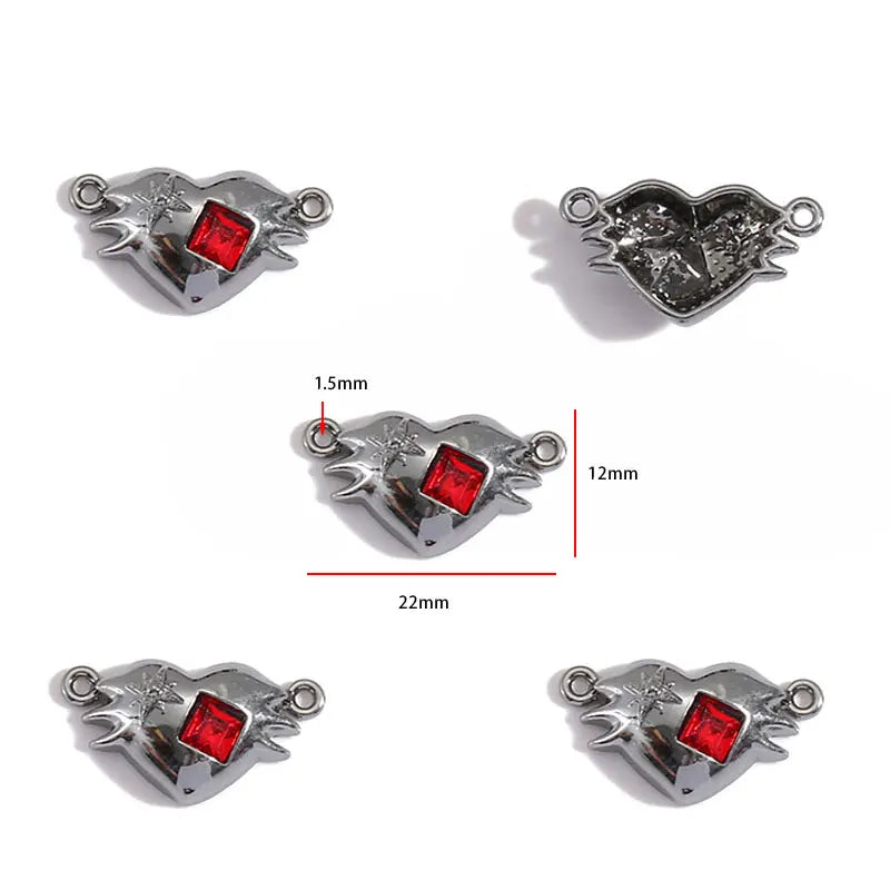 2pcs 25 styles Dark Gothic Retro Black flower moon Heart snake charm for Personalized Necklace Earrings Pendant DIY Accessories