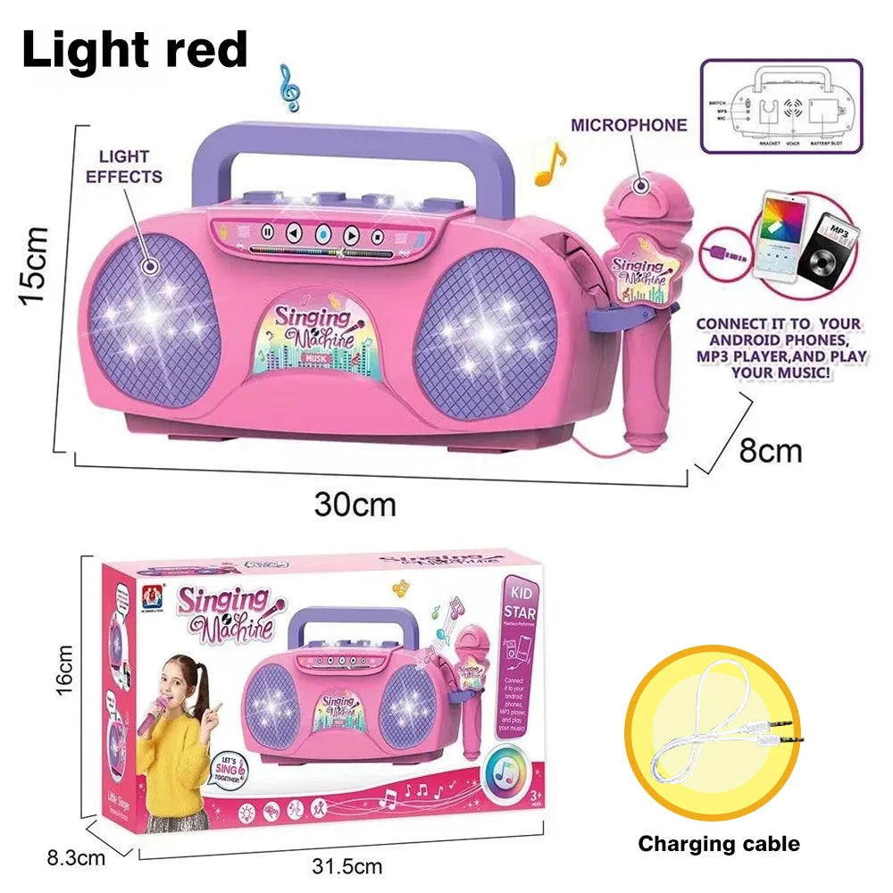 Kids Microphone Stand Toy Portable Children's Karaoke Electronic Durable Party Karaoke Microphone Stand Kids Karaoke Machine