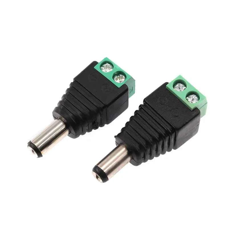 5Pcs 12V 24V 5.5mm x 2.5mm 5.5 x 2.1MM Female Male DC Power Plug Jack Adapter for CCTV Camera LED Light Strip Connector