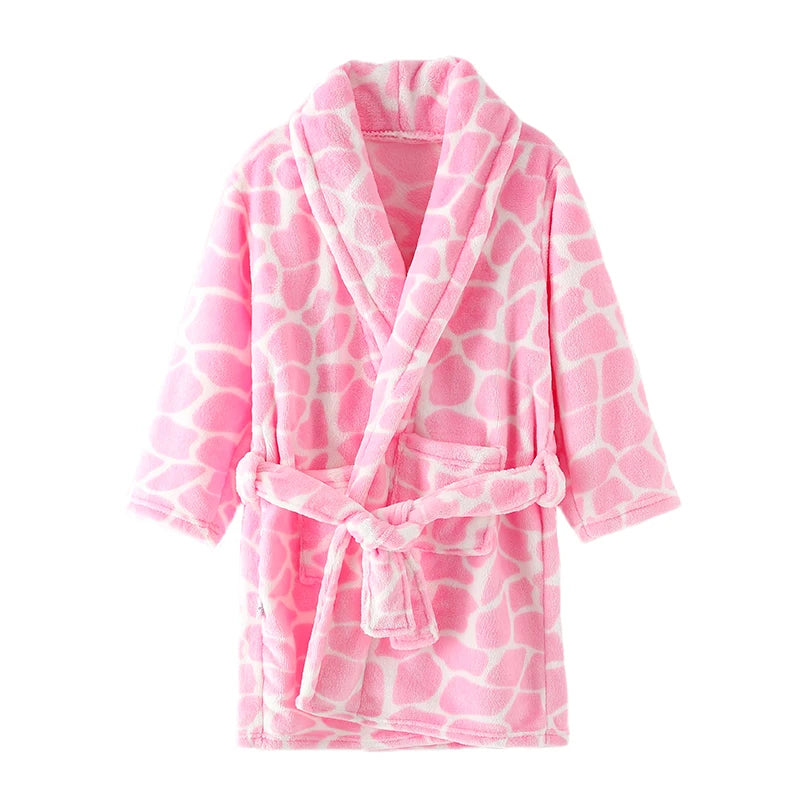 Children Flannel Pajamas Robe Autumn and Winter Kids Sleepwear Children Nightgown Soft Pajamas for Girl Boys Bathrobe 4-16 Years