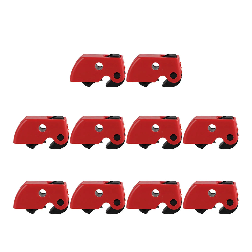 10Pcs Circuit Breaker Lockout Device Clamp On Safety Lock Set Kit for Industrial Chemical Power Circuit Breaker Lock Device