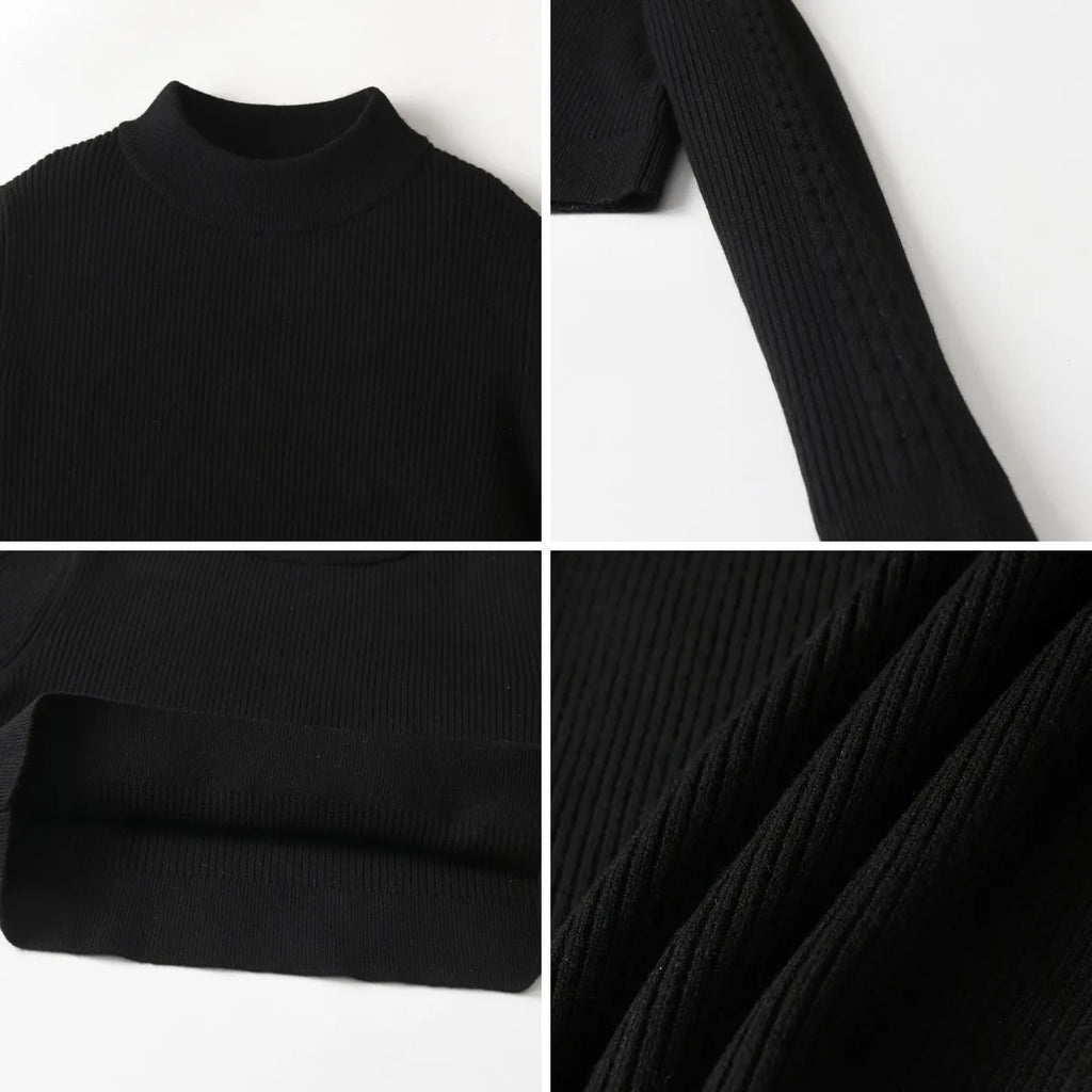 2024 AW Mail's Sister Matching Clothing Women Sleeveless Long Velvet Dress Ladys Knitted Pullover Female Top
