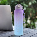 900ML Water Bottle Motivational Sports Bottle With Time Marker Leak-proof Cup Fitness BPA Free Portable Drinkware For Outdoor