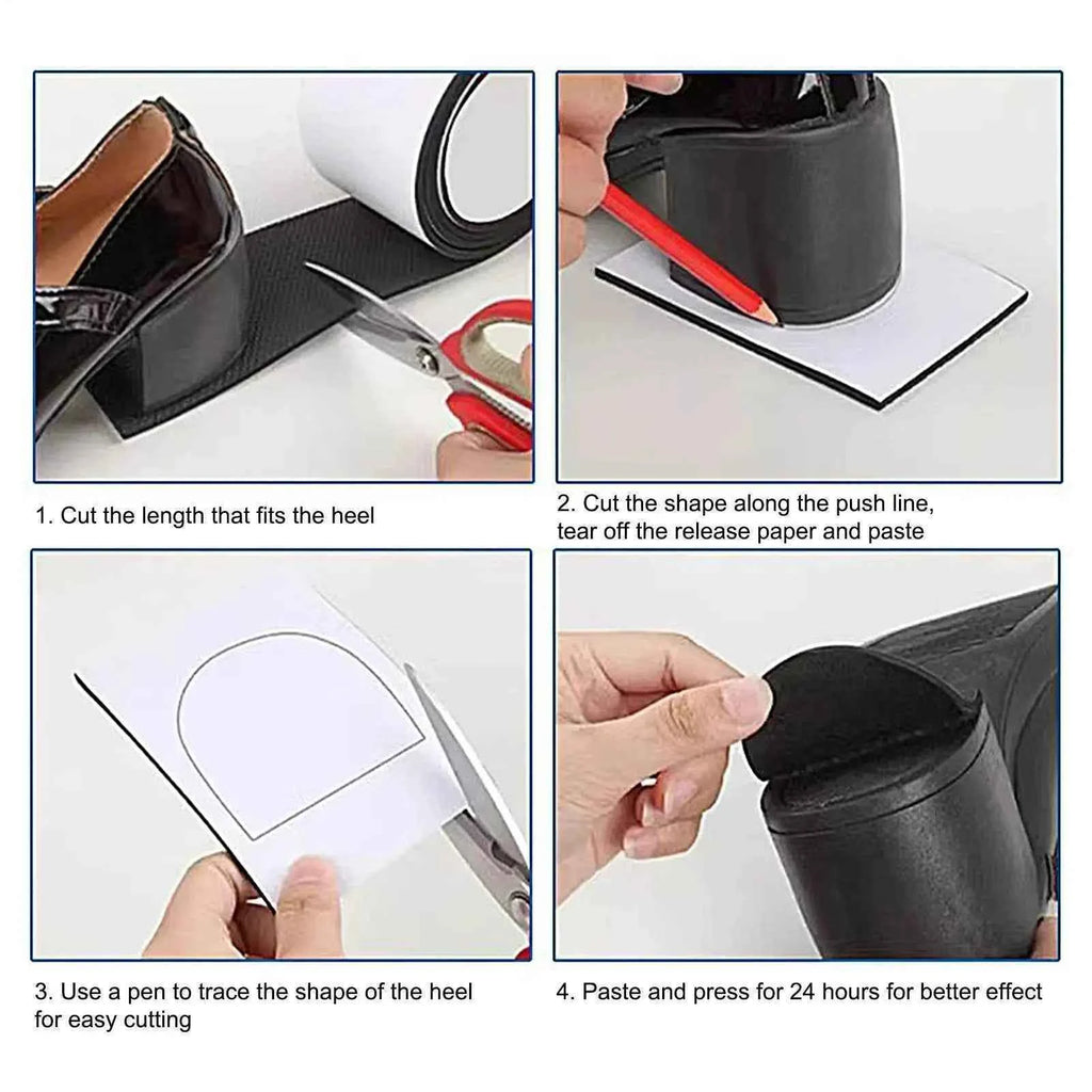 Anti Slip Shoe Grips Self-Adhesive Noise Reduction Tape Shoe Bottom Protector for Offices School Hospital High Heels Boots