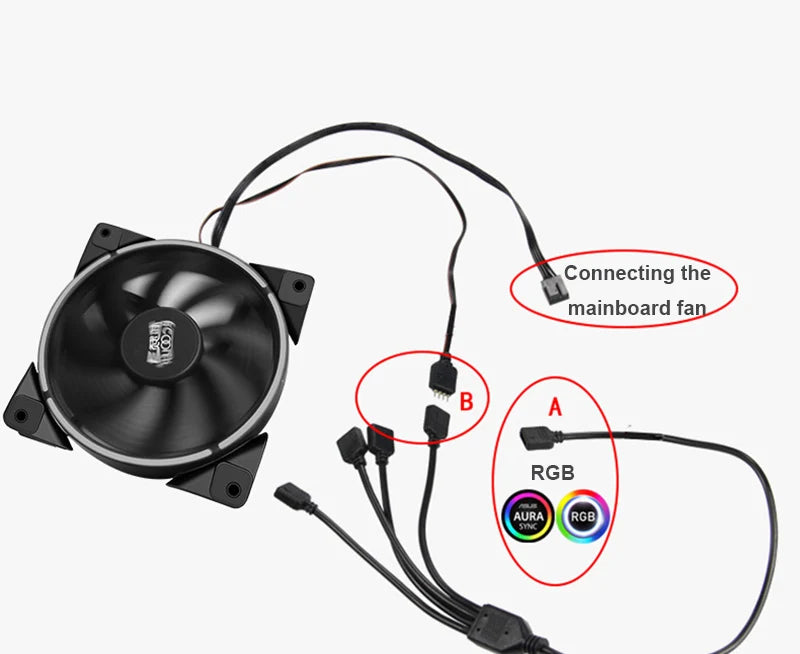 Sync Motherboard Cable 4PIN 12V RGB 3PIN 5V ARGB 1 to 2/1 to 3/1 to 4/1to 5 Extension line