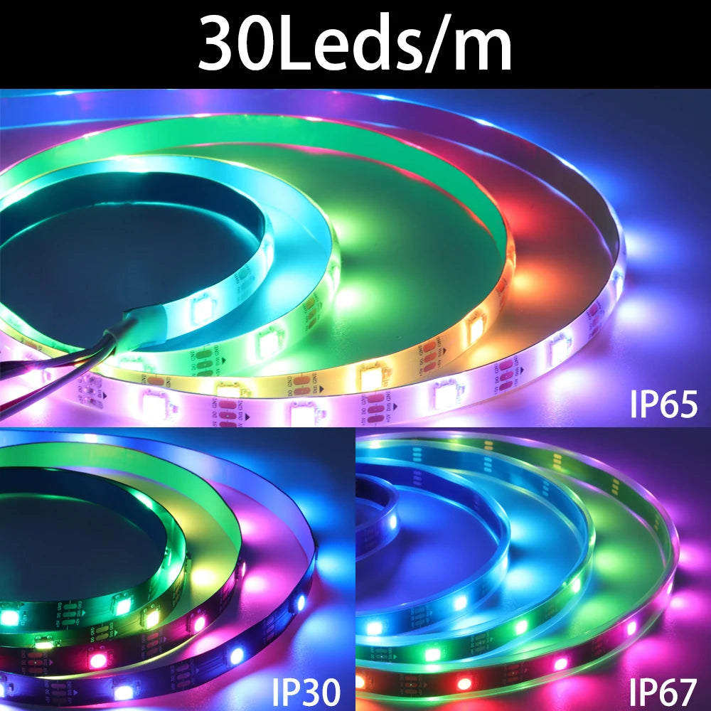 1-5M 144Leds/m WS2812B WS2813 WS2815 Led Strips 5050RGB Programmable Colored Running Flowing Led Strip Lights Led Ribbon DC5-12v