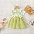 Baby Girl Dress Summer Small Floral Print Lace Lapel Cute Baby Girl Dress Summer Vacation Two Cute Baby Girl Dresses