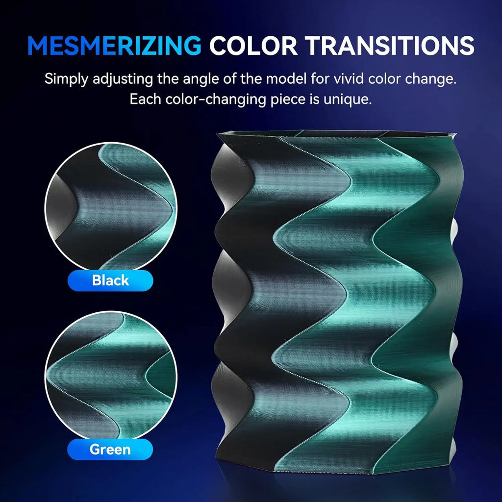 JAYO SILK PLA Filament 1.75mm Dual Colors 3D Printer Filament Coextrusion Silk Triple Color 3D Filament Shiny Multicolor Change