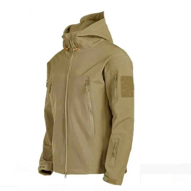 Winter Autumn Tactical Jackets Elastic Men Fleece Waterproof Suits Fishing Warm Hiking Camping Tracksuits Set Hood Coat S-5XL