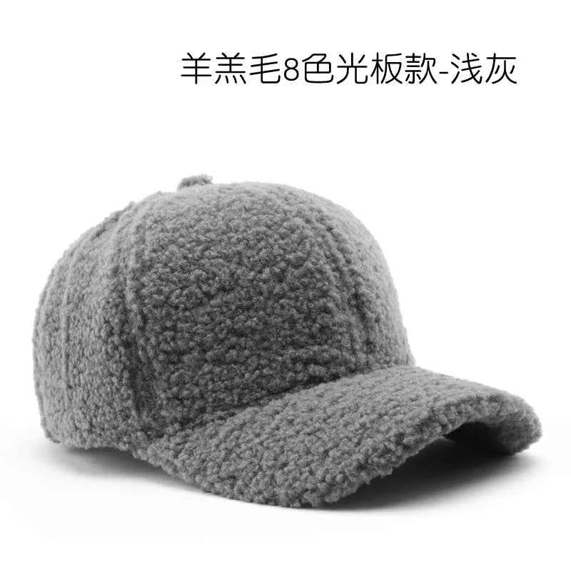 Autumn Winter Baseball Cap Women Artificial Lamb Wool Hats Keep Warm Cap Plush Baseball Caps Spring Baseball Cap Solid Sunshade