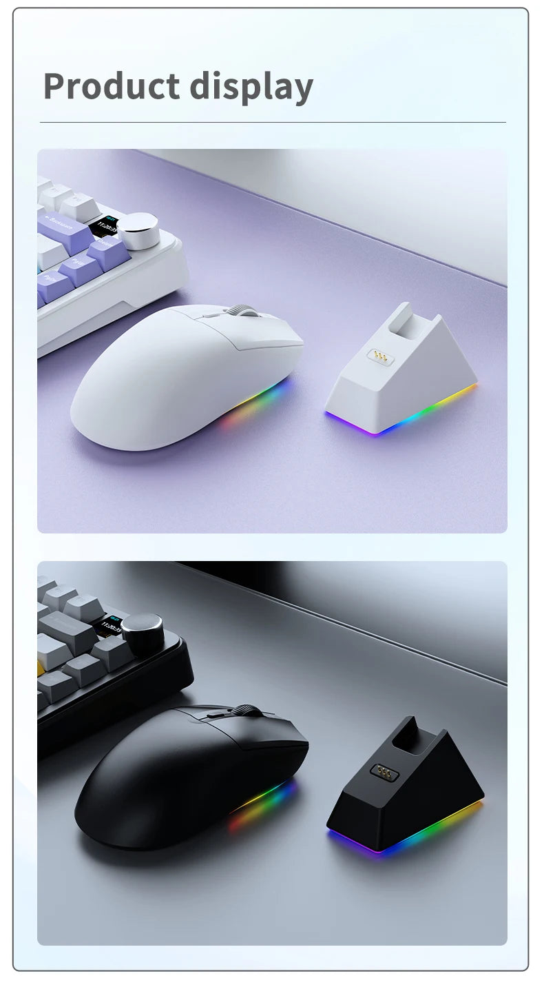 AJAZZ AJ139 V2 MC PAW3311 Wireless Gaming Mouse RGB Magnetic Charging Dock Macro Mice Bluetooth 12000-24000DPI for PC Gamer