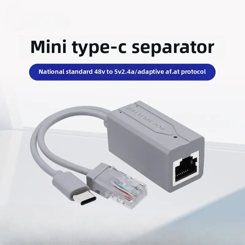 100Mbps 48V To 5V POE Splitter Standard Isolated Type-C USB Power Supply Module POE Splitter