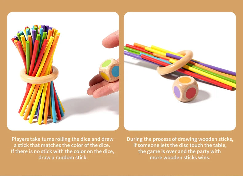 Parent child interactive wooden stick children's two person battle spatial thinking training puzzle toy