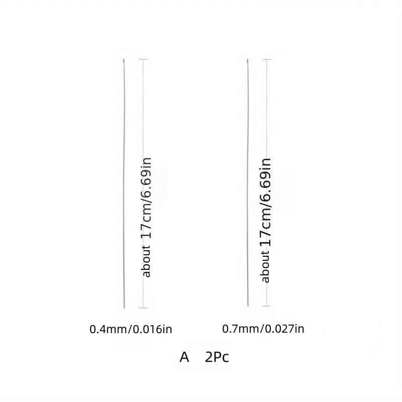 2pcs Beaded Needles With Steel Needles, Long And Thin Beaded Leads, Side Threaded Hooks And Beads For DIY Handmade Jewelry