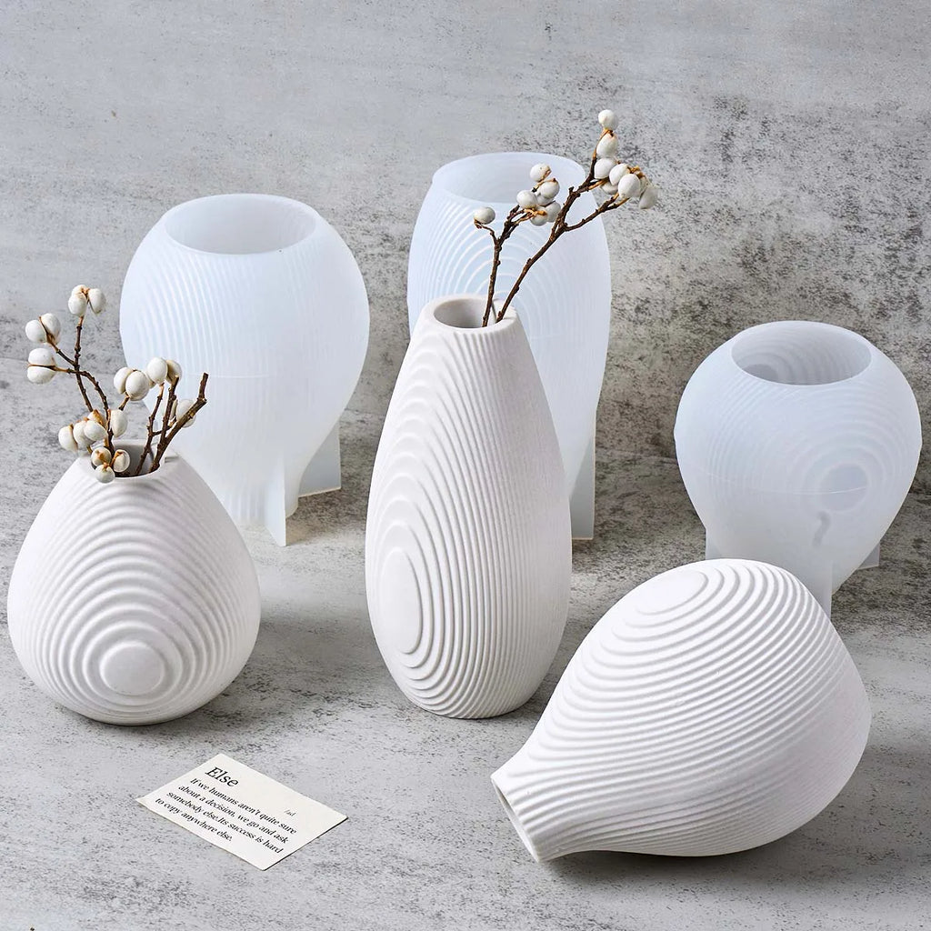 Nordic Ripples Vase Silicone Mold DIY Home Decor Ornaments Crafts Making Plaster Resin Flowerpot Casting Molds Home Decor