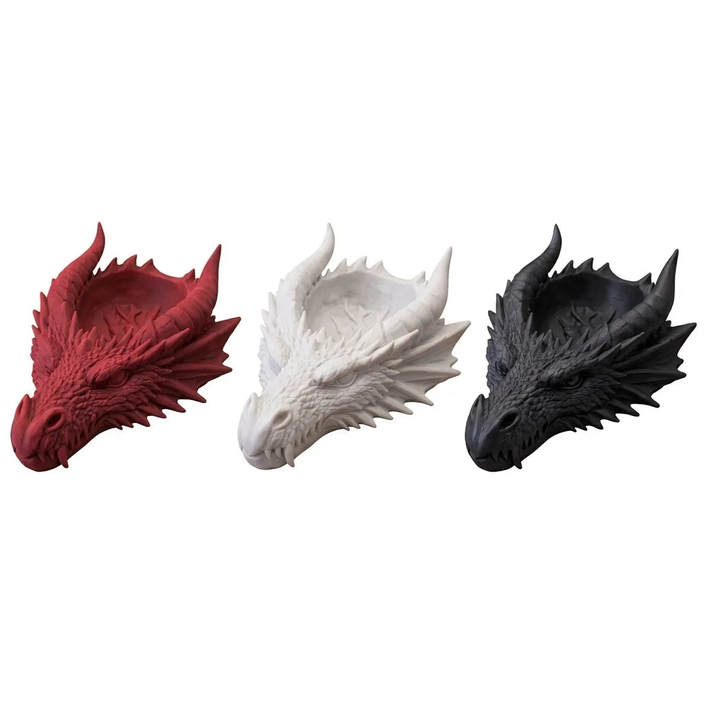 Dragon Head Resin Storage Tray Key Holder Jewelry Organizer Gothic Entryway Decor for Keys Coins Rings Gift for Dragon Lovers