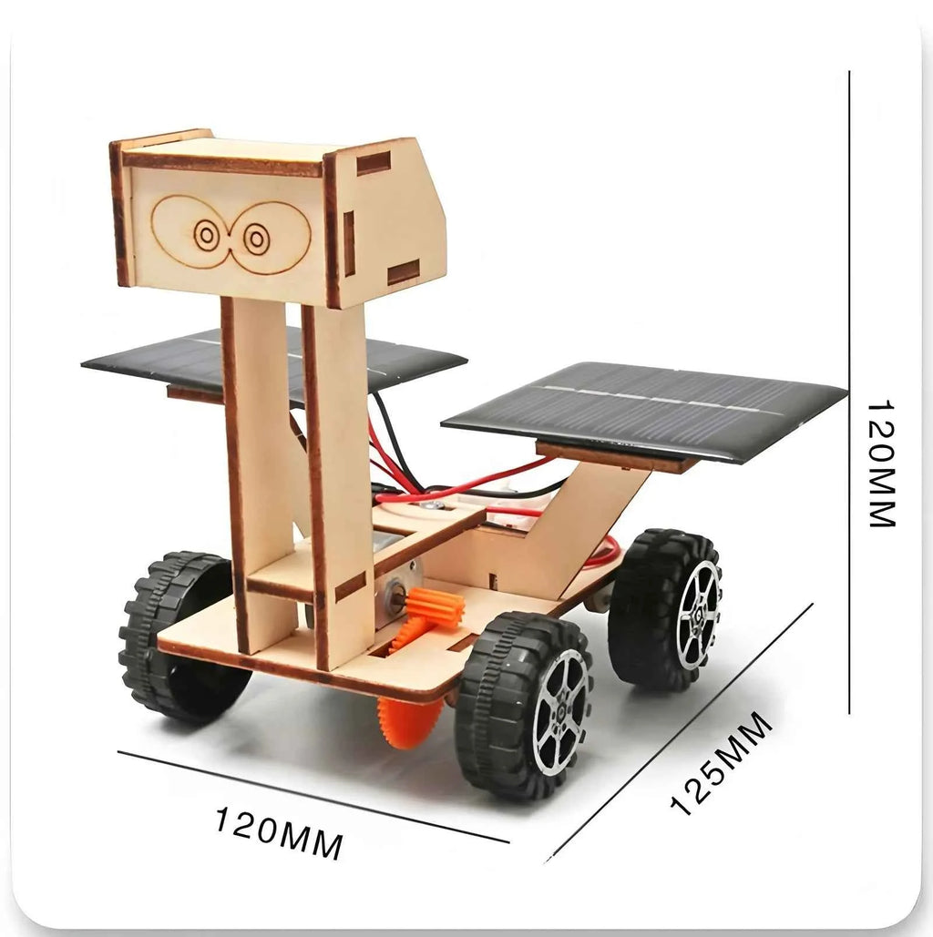 Solar Car Lunar Exploration Vehicle Children's Diy Hand-Assembled Model Diy 3d Wooden Puzzle Science And Education Toys