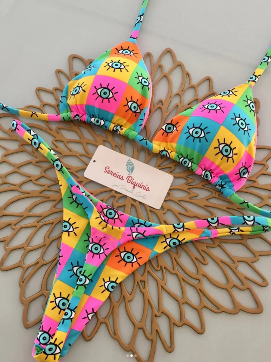 Micro Bikinis 2026 Women Swimsuit New Sexy Swimwear Halter Bikini Set Brazilian Biquini Female Thong Beachwear Party Wear