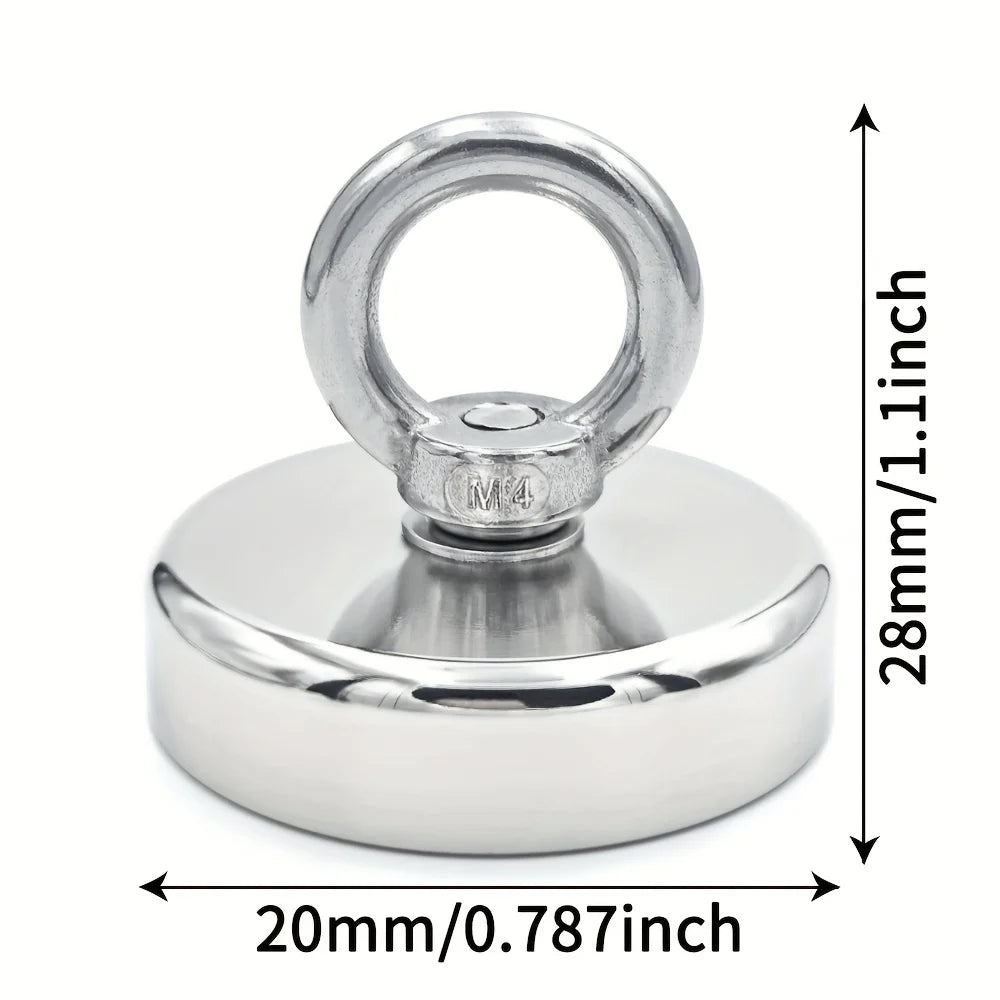 D16~D42mm Super Strong Neodymium Fishing Hook N52 Heavy Duty Rare Earth Neodymium with Countersunk Hole Eyebolt Salvage Magnetic